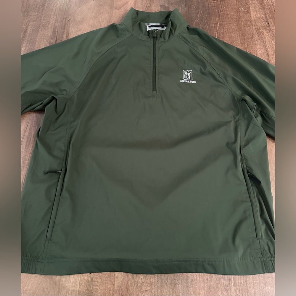 Adidas Golf TPC Deere Run Green Windbreaker Shirt 
Size Men’s Large